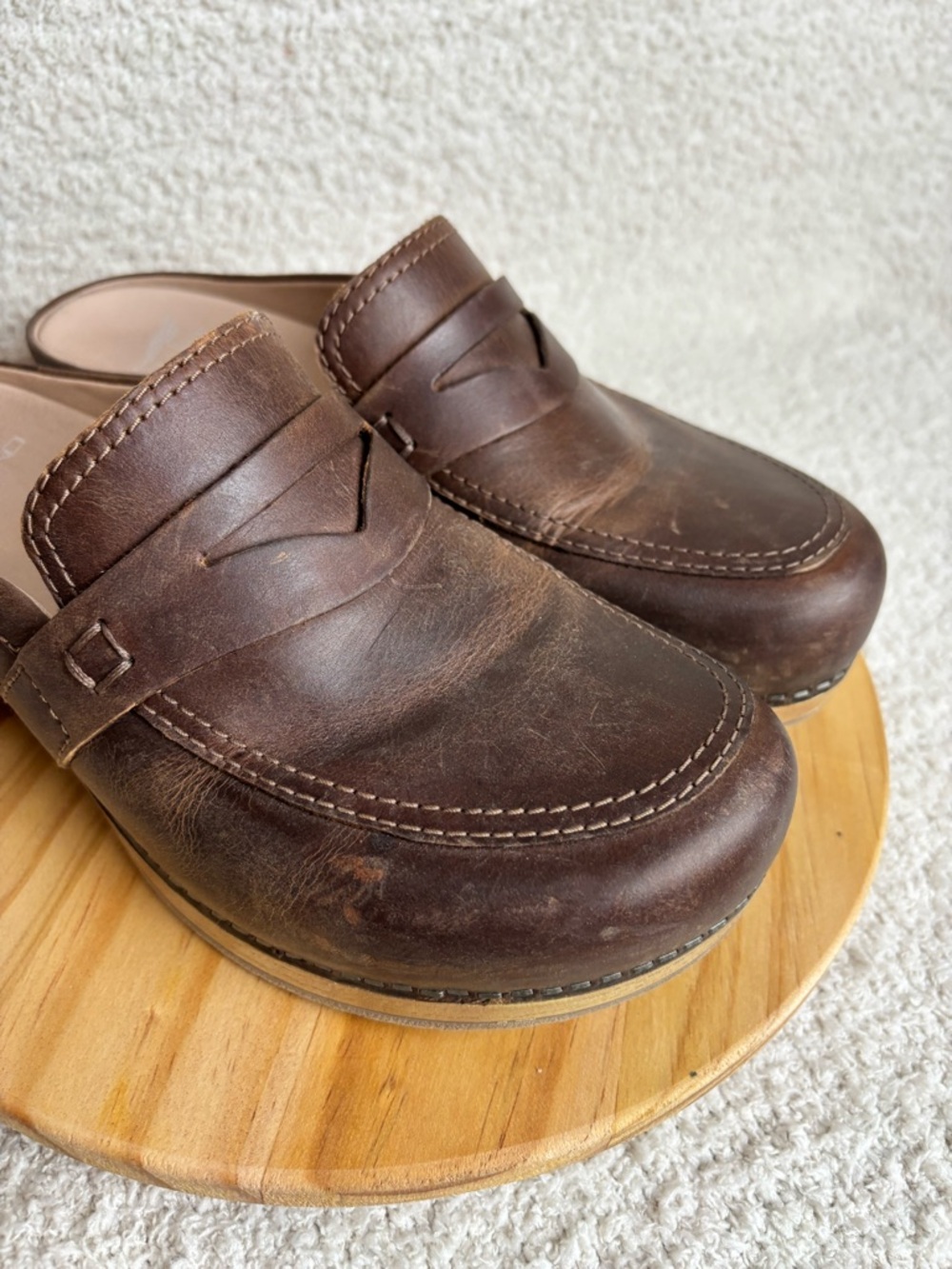 Dansko Shoes Womens 39 US 8.5-9 Brown Bel Oiled Penny Loafer Slip On Clogs - Picture 7 of 16